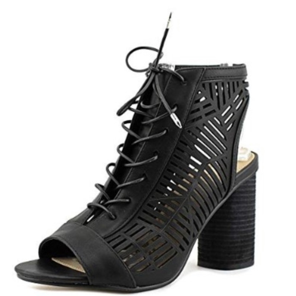 Sam Edelman Roco Lace Up Black Heeled Sandals. - Picture 2 of 9